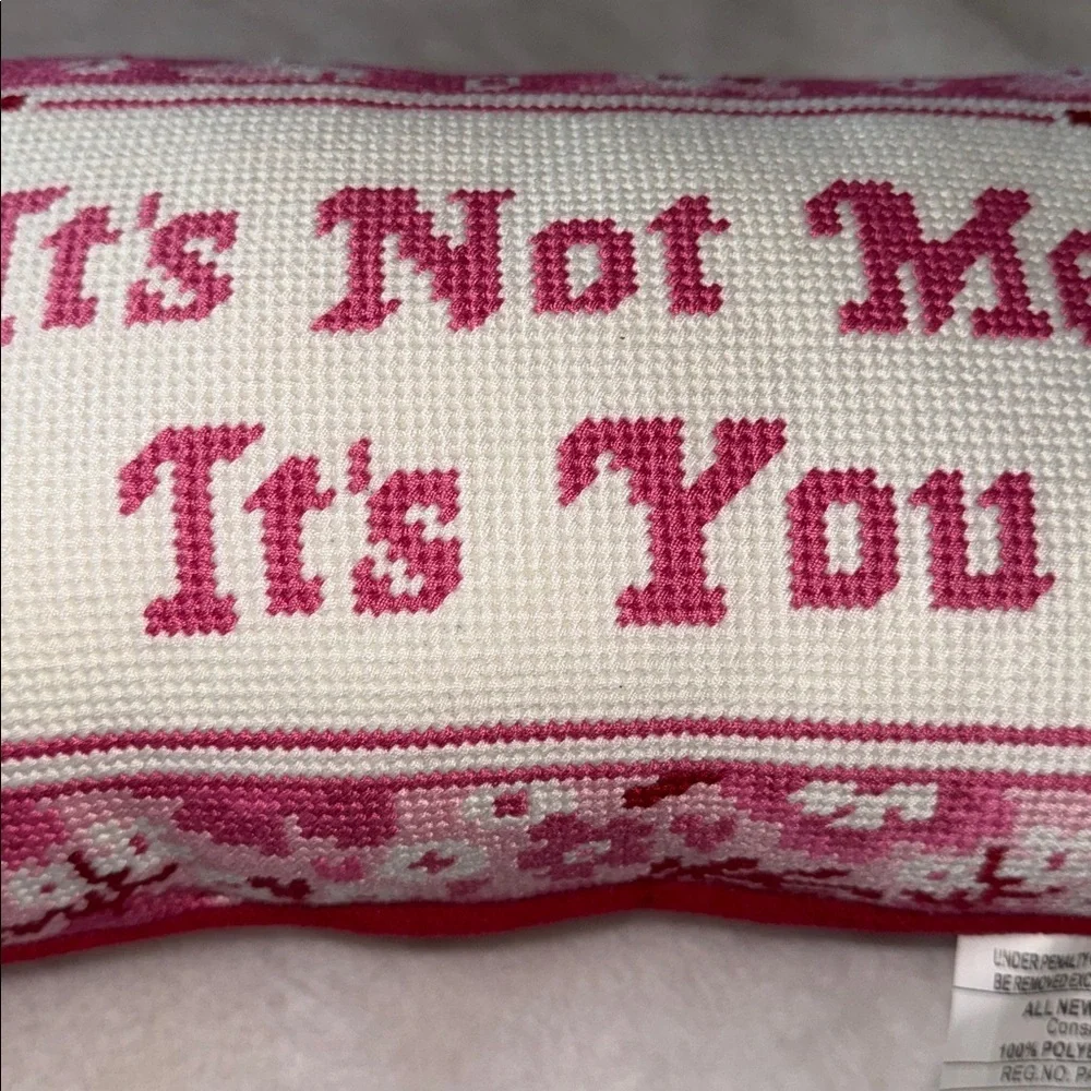 Beaufonts & broken hearts valentine’s Day it’s not me it’s you needlepoint pillo